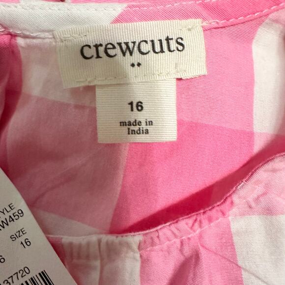 CREWCUTS Ruffle Trim Pink Gingham Party Dress NWT 16 Girls - Picture 10 of 12